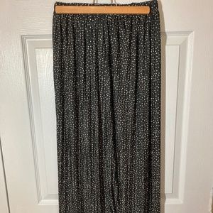 ZARA Skirt - Gently Pleated with Narrow Pleats - Brown w/ Small White Dots